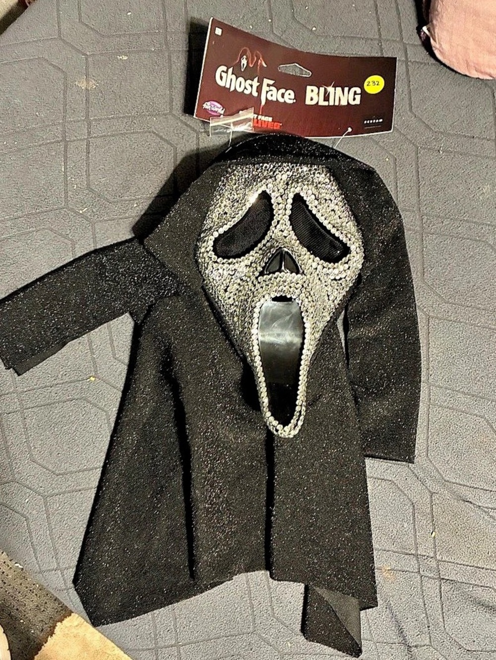 Fun World Ghost Face Bling Mask Rhinestone Halloween Costume